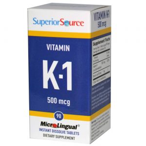 Superior Source, Vitamina K1 500 mcg - 90 Tabletes
