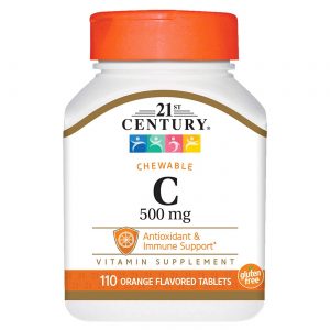 21st Century Vitamina C para mastigar - 500 mg - Laranja - 110 comprimidos