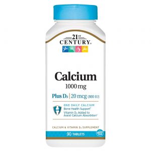 21st Century Calcium Plus D3 - 1000 mg - 90 comprimidos