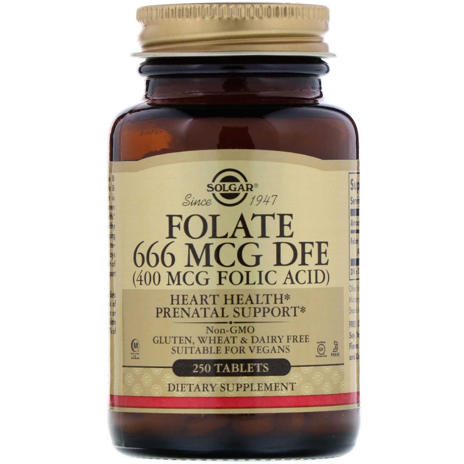 Solgar, Folate, 400 mcg, 250 Tablets
