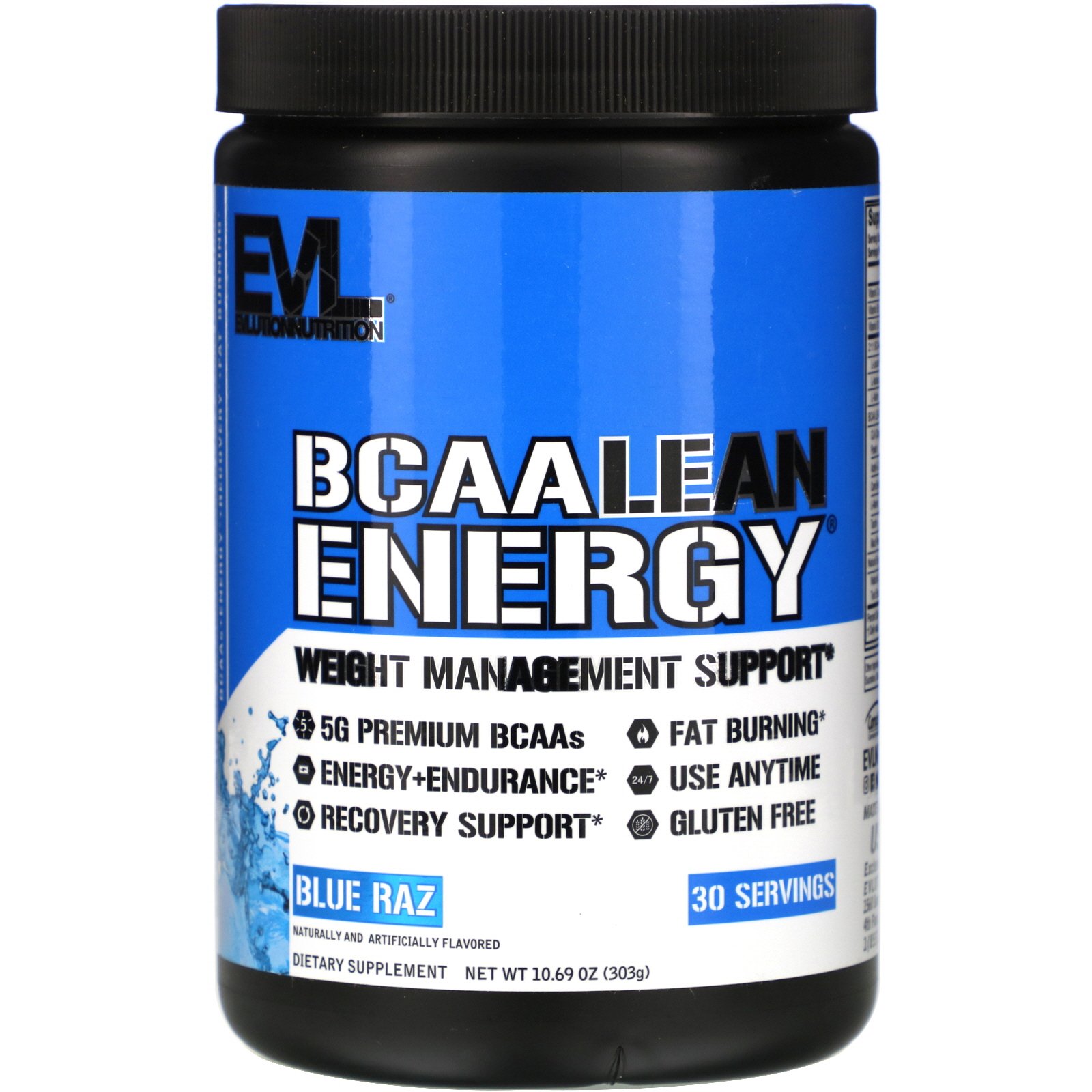 EVLution Nutrition, BCAA Lean Energy, Blue Raz, 318 g (11,2 oz)