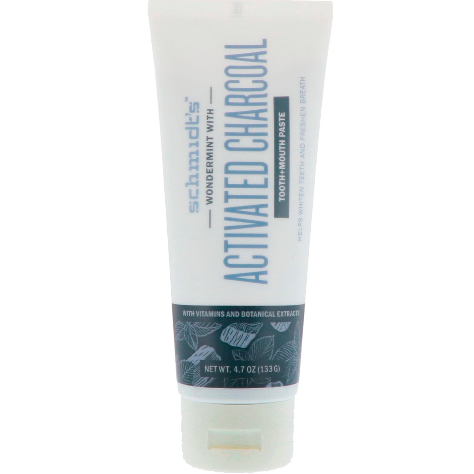 Schmidt's Naturals, Tooth + Mouth Paste, Wondermint with Activated Charcoal, 4.7 oz (133 g) - Imagem 3