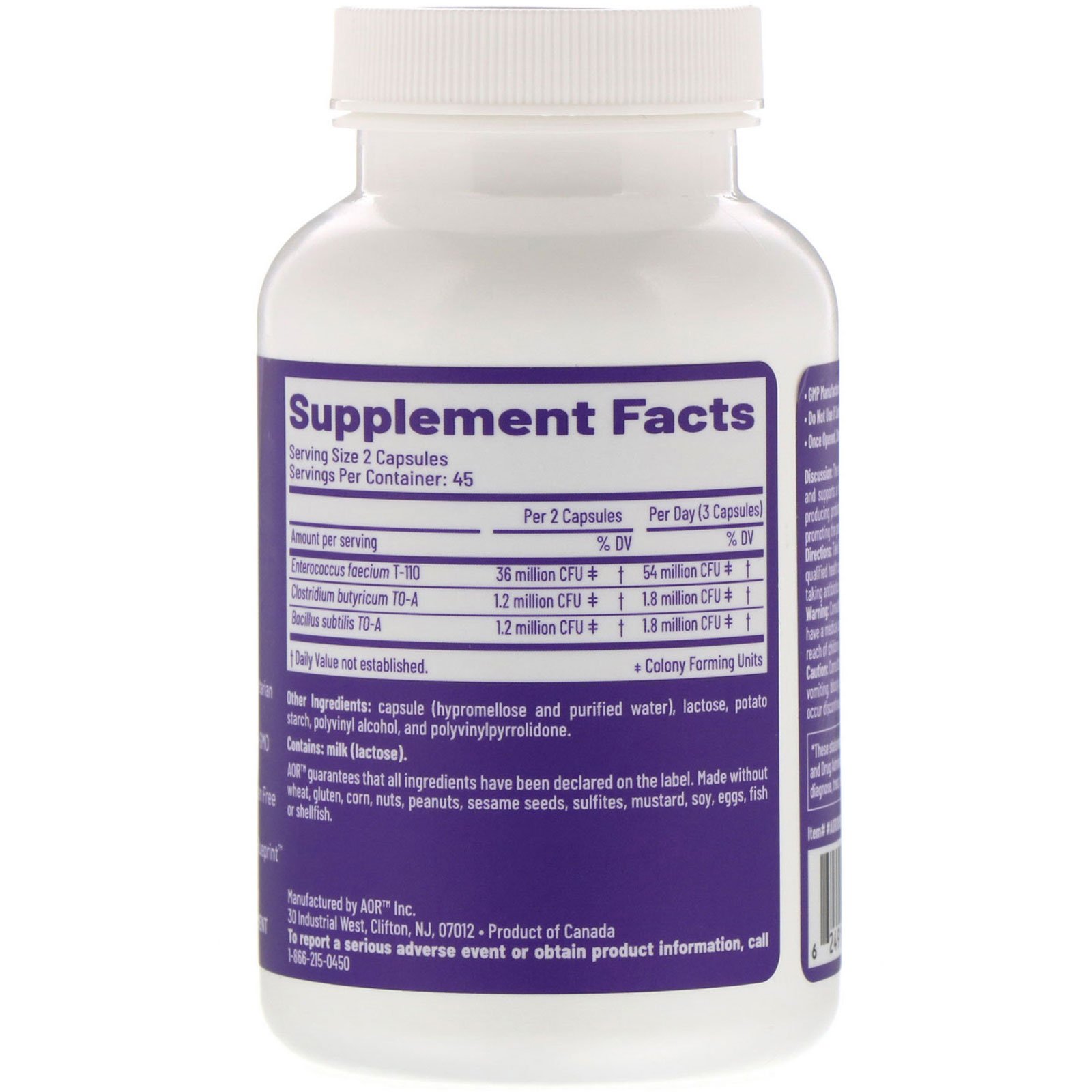 Advanced Orthomolecular Research AOR, Probiótico 3, 90 cápsulas vegetais - Imagem 2