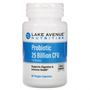 Lake Avenue Nutrition, Probióticos, Mistura com 10 Cepas, 25 Bilhões de UFC, 60 Cápsulas Vegetais