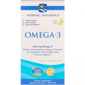 Nordic Naturals, Ômega-3, Limão, 690 mg, 180 Softgels