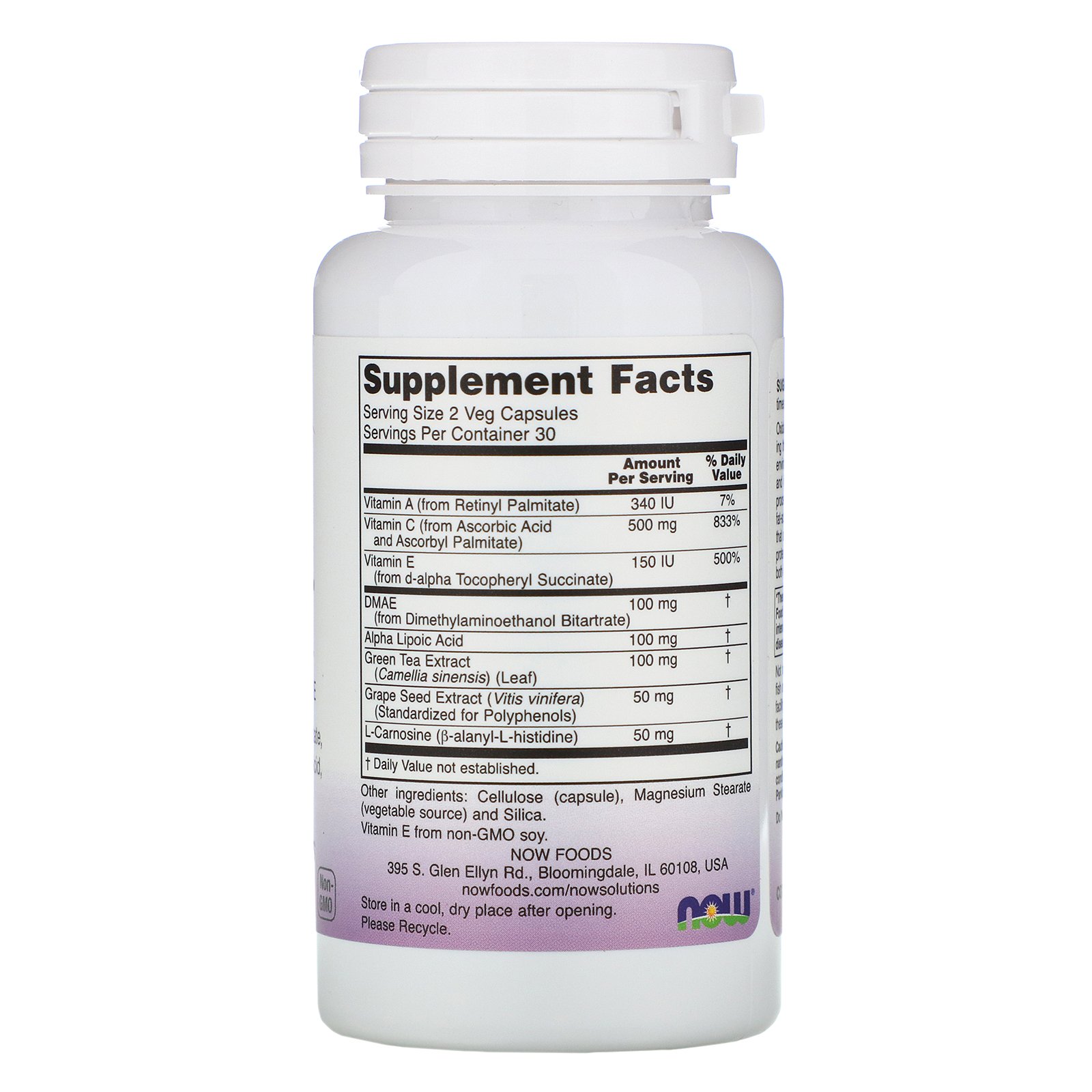 Now Foods, Solutions, Recuperador de Rugas, 60 cápsulas - Imagem 2