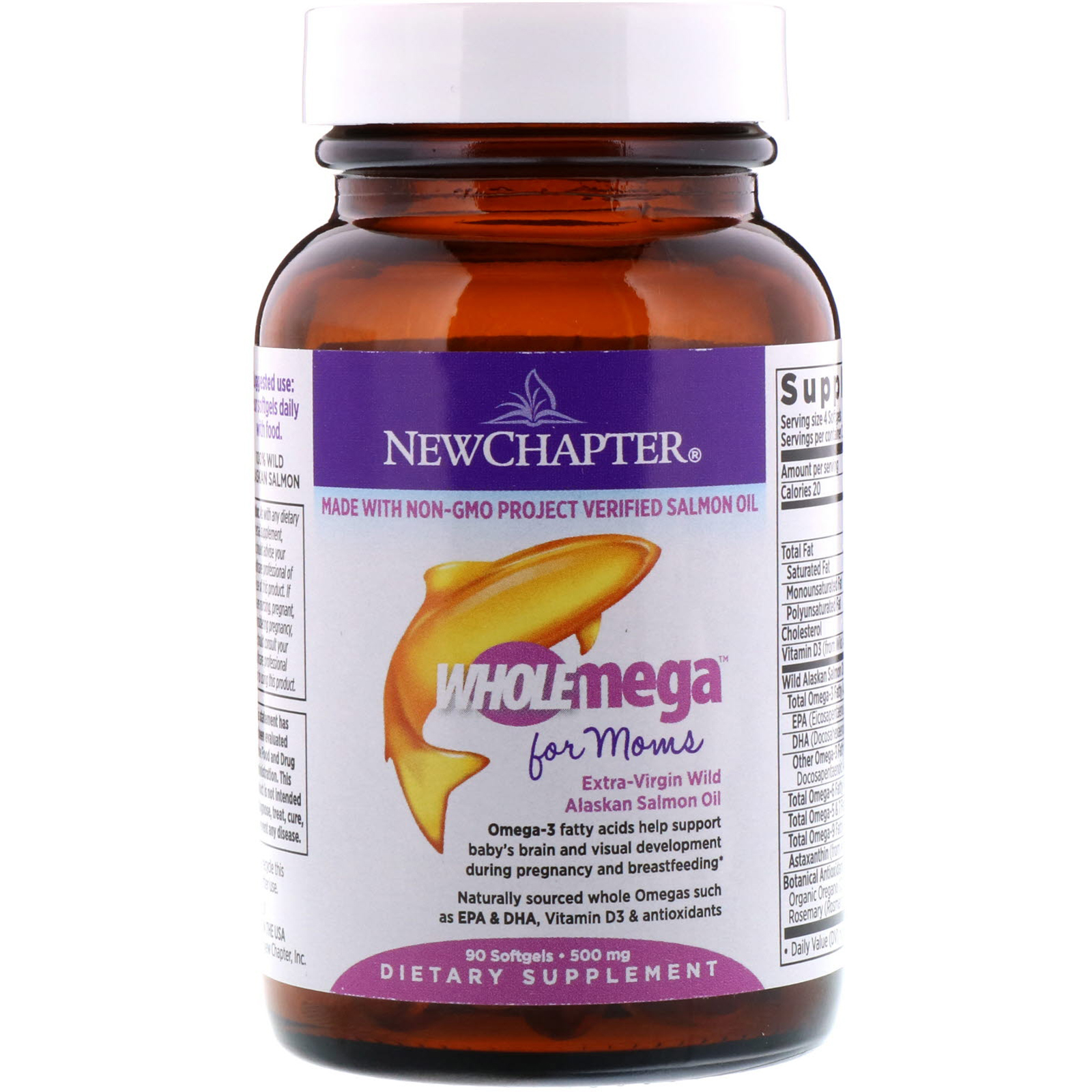 New Chapter, Wholemega, Prenatal, 500 mg, 90 Softgels