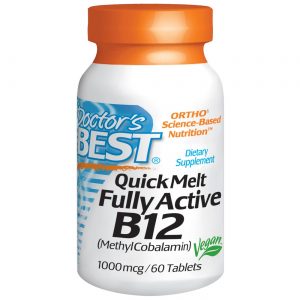 Doctor's Best, Melhor Quick Melt Totalmente Ativo B12- 60 Tabletes