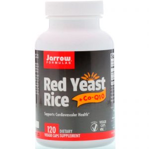 Jarrow Formulas, Arroz de fermento vermelho + Co-Q10, 120 cápsulas vegetais