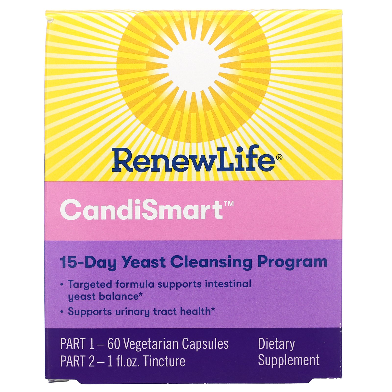Renew Life, Direcionado, Candi Smart, Fórmula de Limpeza de Levedura, Programa de 15 Dias, Programa de 2 Partes