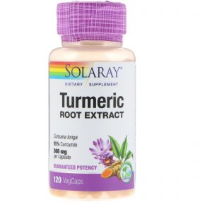 Solaray, Extrato de Cúrcuma, 300mg, 120 cápsulas vegetais