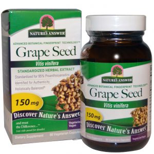 Nature's Answer, Extrato Padronizado de Semente de Uva - 60 Cápsulas Vegetarianas