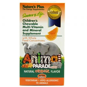 Nature's Plus, Animal Parade® Multivitamínico, Laranja - 90 Comprimidos Mastigáveis