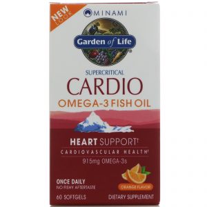 Minami Nutrition, Óleo de Peixe com Ômega 3 Cardio, Sabor Laranja, 60 Cápsulas Gelatinosas