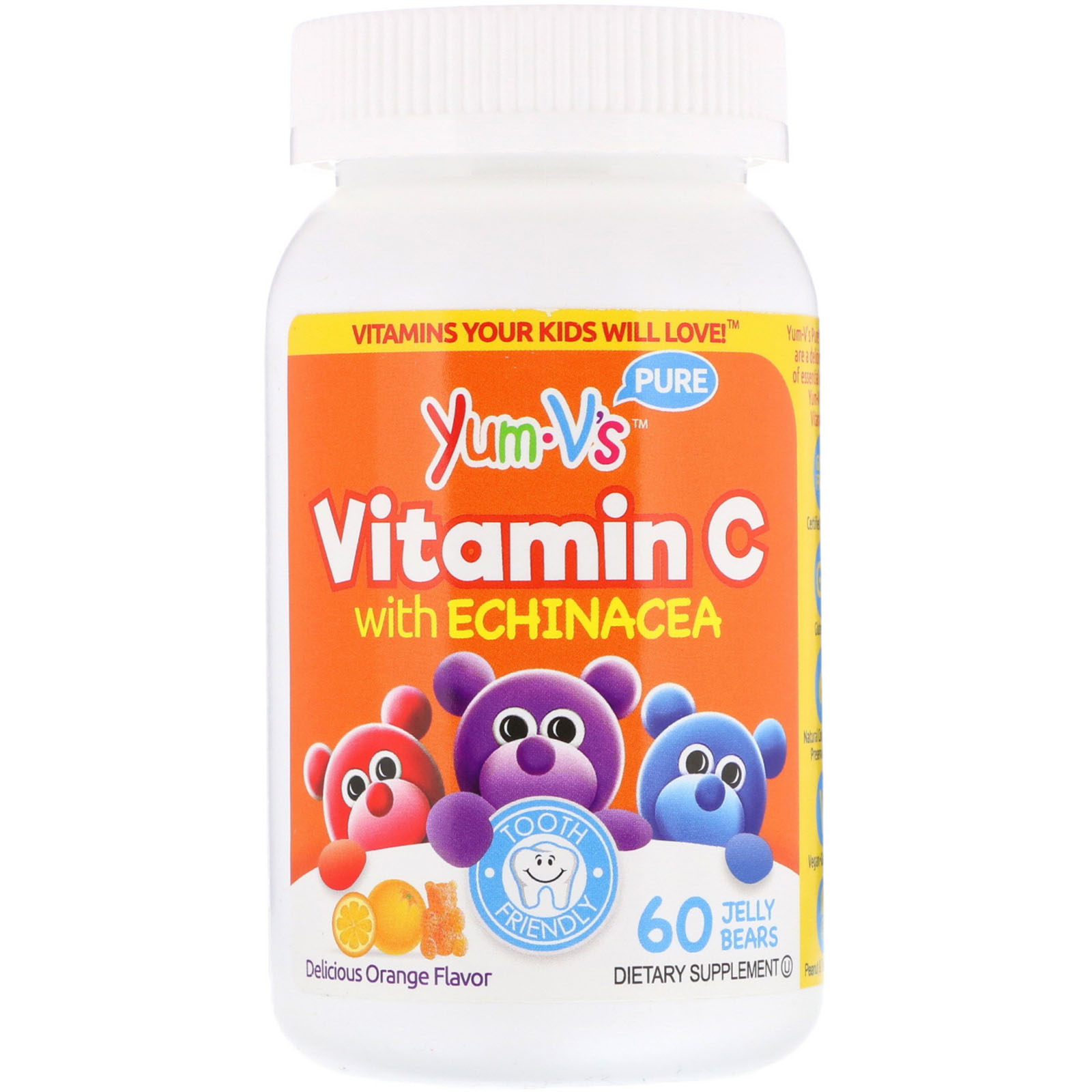 YumV's, Vitamin C with Echinacea, Delicious Orange Flavor, 60 Jelly Bears
