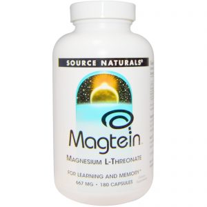 Source Naturals, Magtein, L-Treonato de Magnésio, 667 mg, 180 Cápsulas