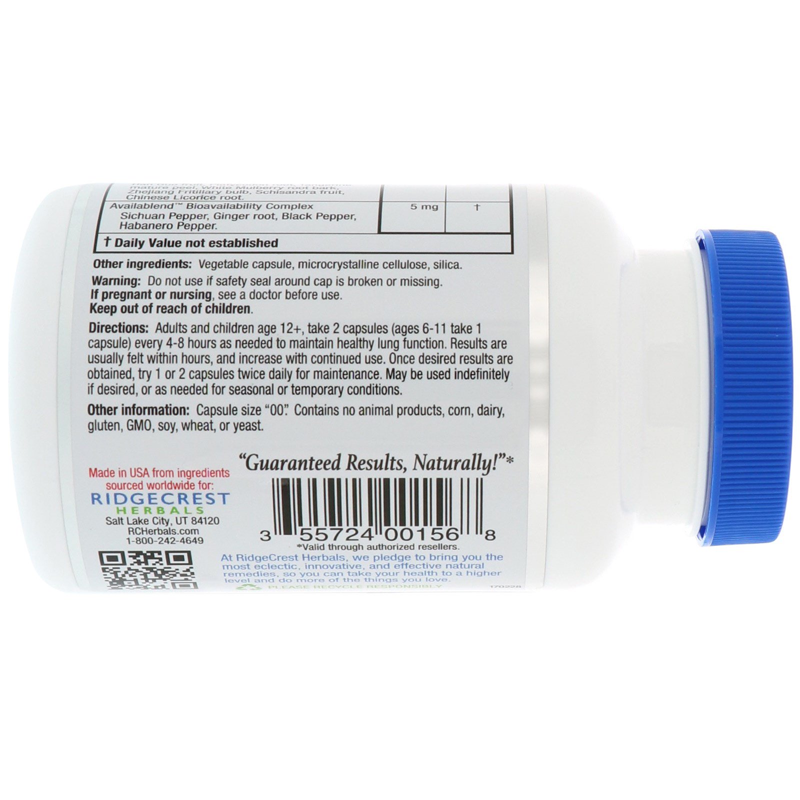 RidgeCrest Herbals, ClearLungs, Força extra, 120 cápsulas para vegetarianos - Imagem 3