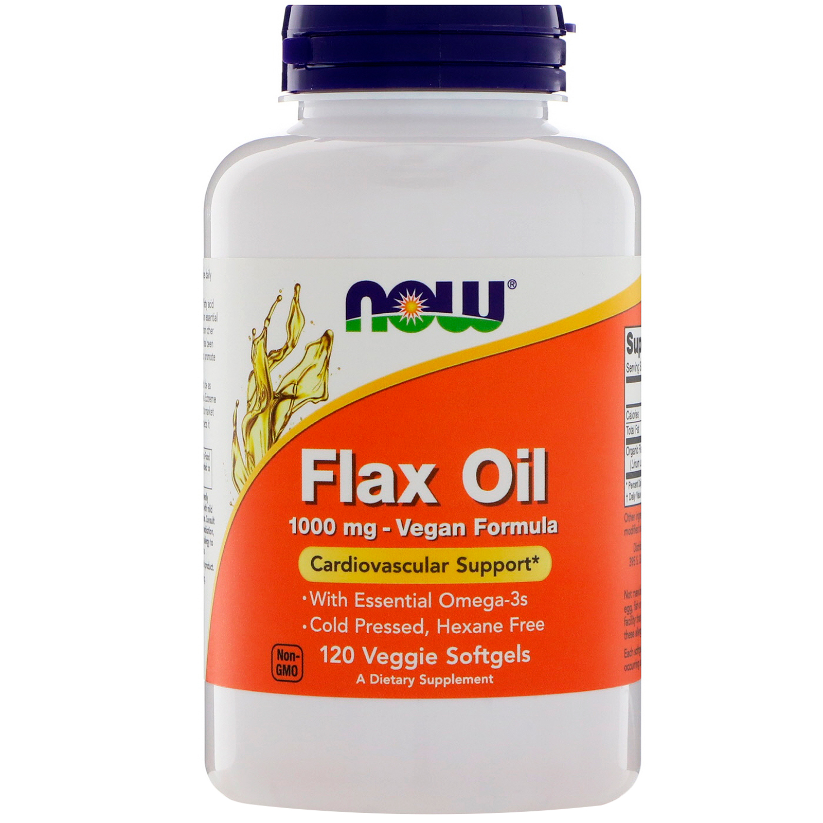 Now Foods, Óleo de Linhaça, 1.000 mg, 120 Cápsulas Vegetarianas
