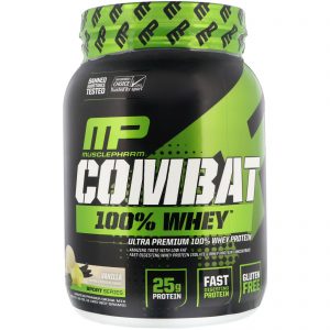 MusclePharm, Combat 100% Whey Protein, Baunilha, 32 oz (907 g)