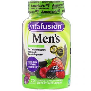 VitaFusion, Multivitamínico Completo Masculino, Sabores Naturais de Frutos Silvestres, 70 Balas de Goma