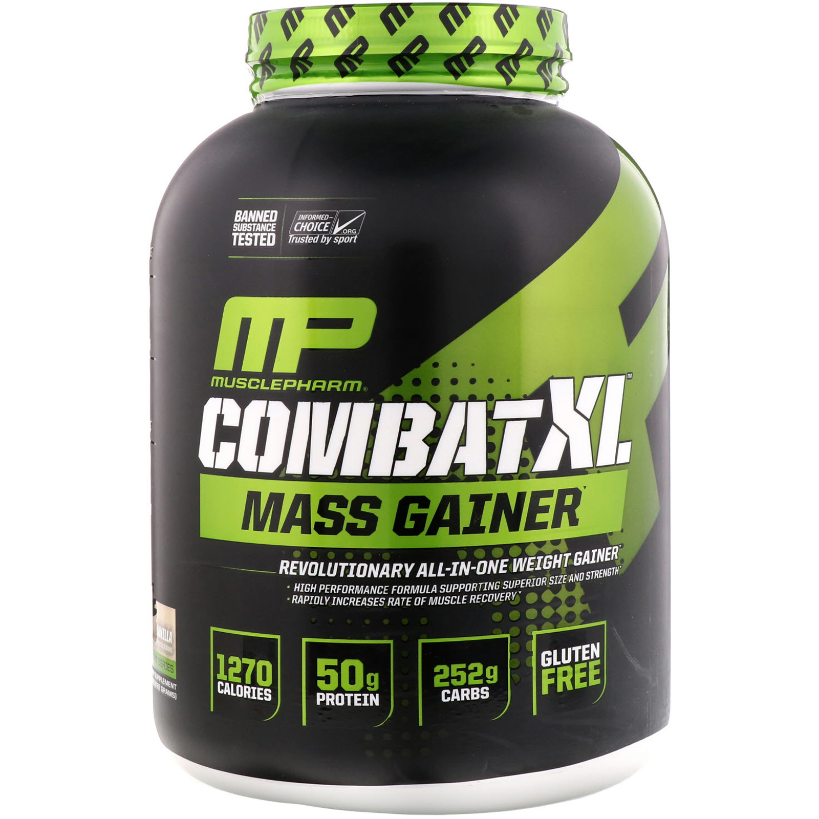 MusclePharm, Combat XL Mass Gainer, Baunilha, 6 lbs (2722 g)