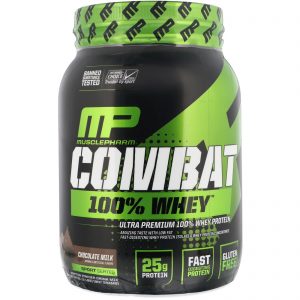 MusclePharm, Combat 100% Proteína Whey, Leite com Chocolate, 907 g (2 lbs)
