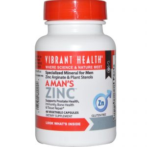 Vibrant Health, A Man's Zinc, 60 Vegetable Capsules