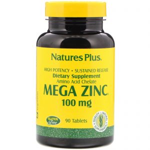 Nature's Plus, Mega Zinco, 100 mg, 90 Comprimidos