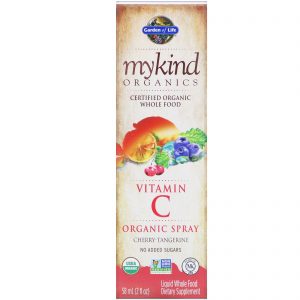 Garden of Life, MyKind Organic, Spray Orgânico de Vitamina C, Cereja-Tangerina, 58 ml (2 fl oz)