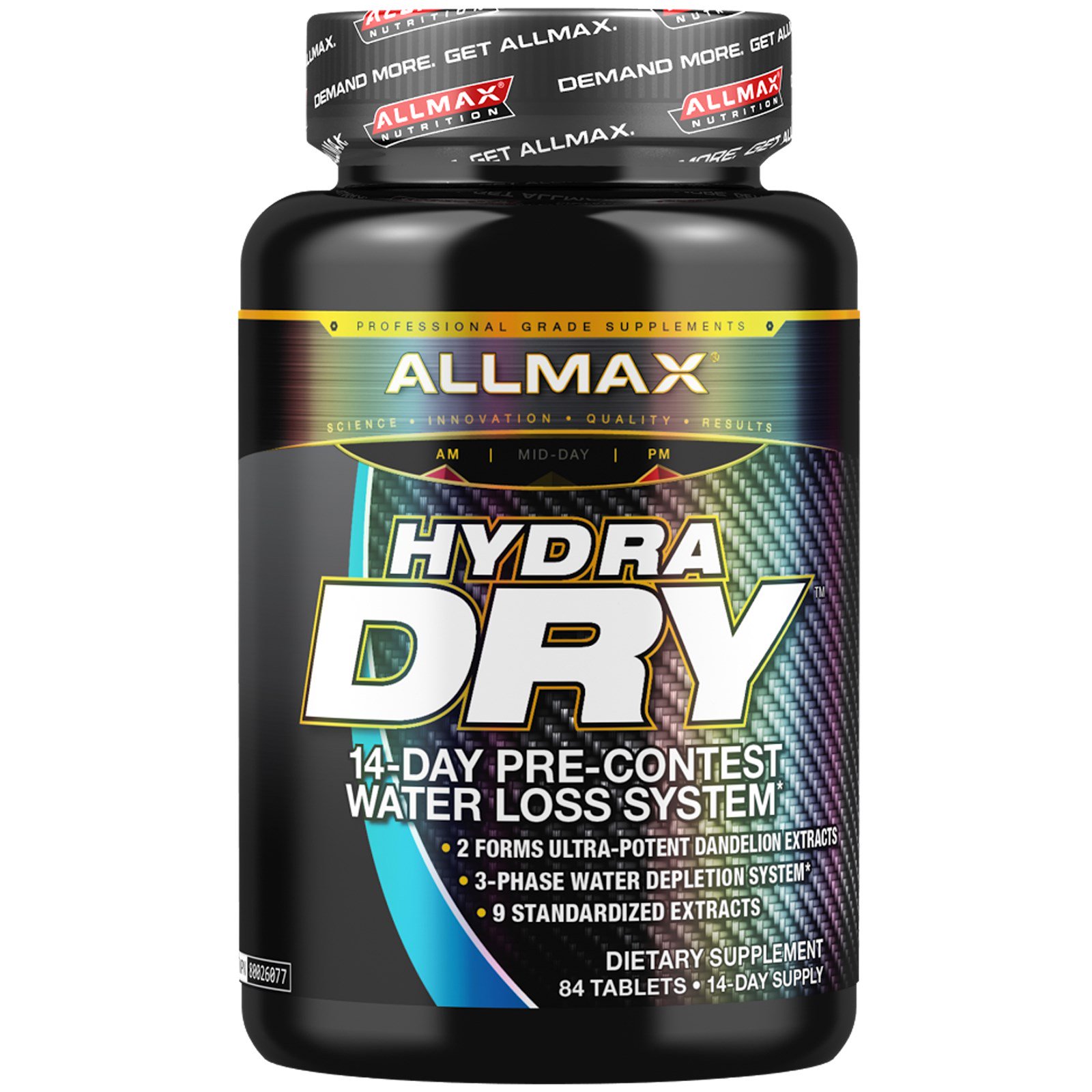 ALLMAX Nutrition, HydraDry, Diurético Ultrapotente + Estabilizador de Eletrólitos, 84 Comprimidos