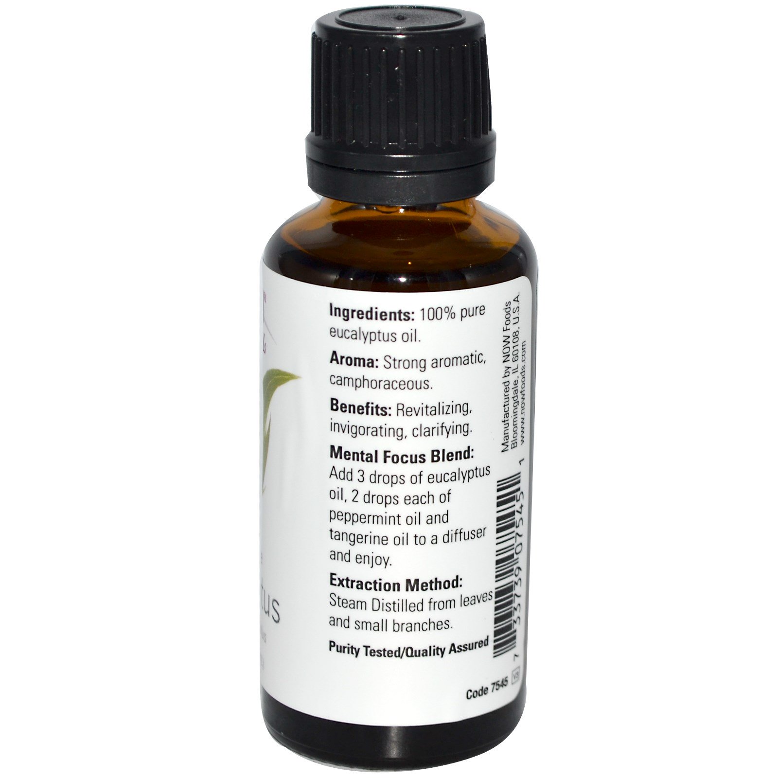 Now Foods, Óleos Essenciais, Eucalipto, 30 ml (1 fl oz) - Imagem 2