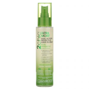 Giovanni, 2chic, Spray Protetor Sem Enxágue de Dupla Ação Ultra-Hidratante, Óleo de Oliva e Abacate, 118 ml (4 fl oz)
