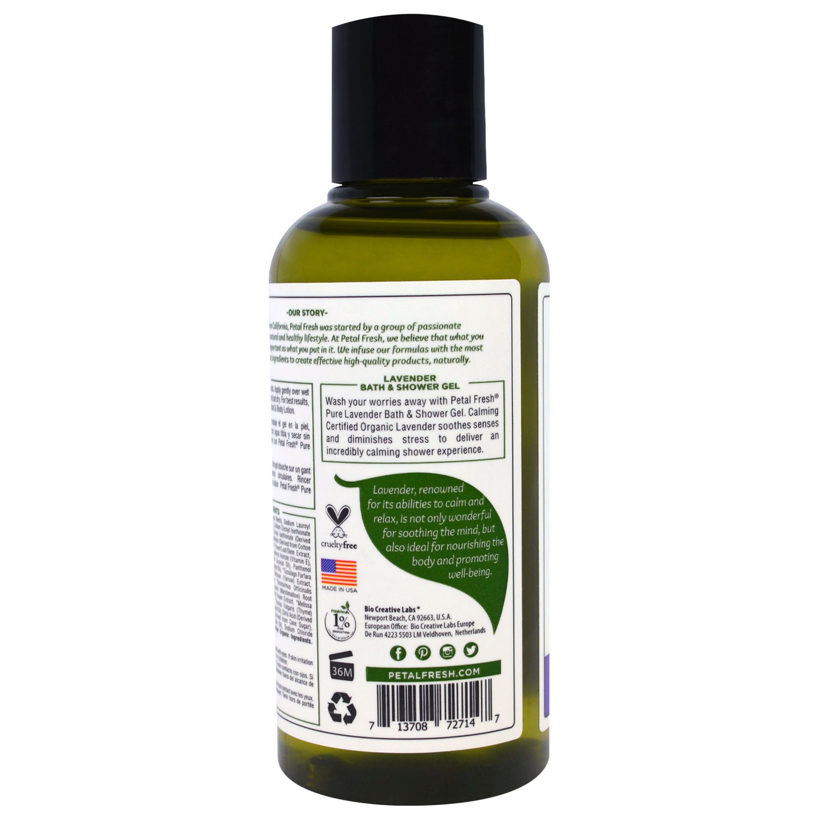 Petal Fresh, Puro, Gel Suavizante de Banho & Limpeza, Lavanda, 90 ml - Imagem 3