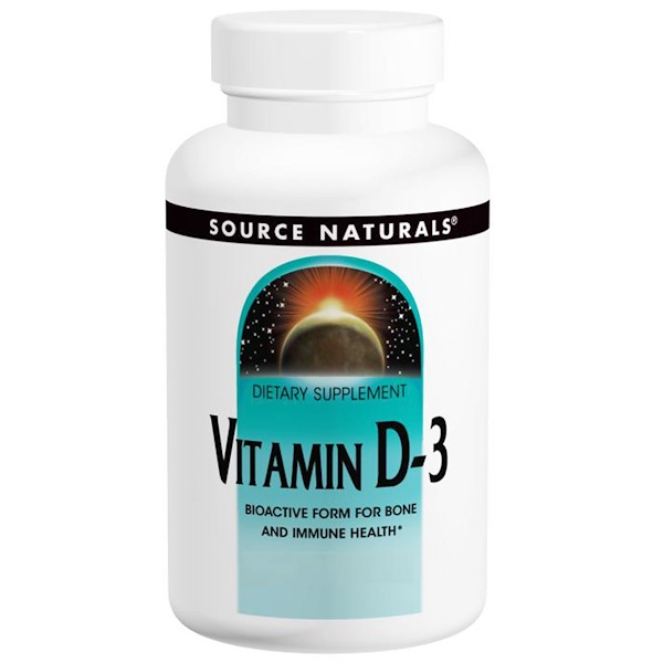 Source Naturals, Vitamina D-3, 5.000 IU, 120 Cápsulas