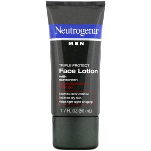 Neutrogena, Para Homens, Loção Facial de Tripla Proteção com Protetor Solar, FPS 20, 1,7 fl oz (50 ml)
