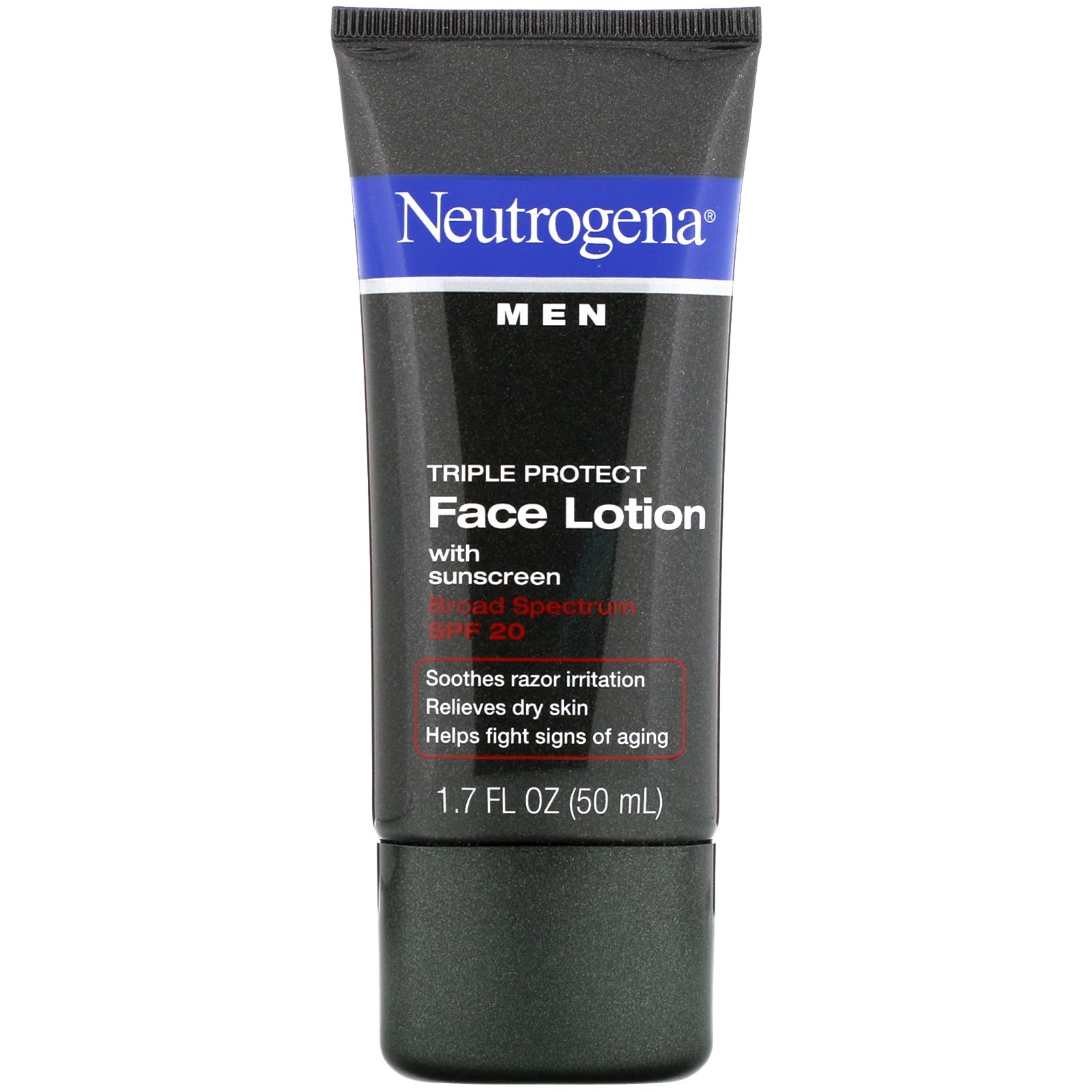 Neutrogena, Para Homens, Loção Facial de Tripla Proteção com Protetor Solar, FPS 20, 1,7 fl oz (50 ml)