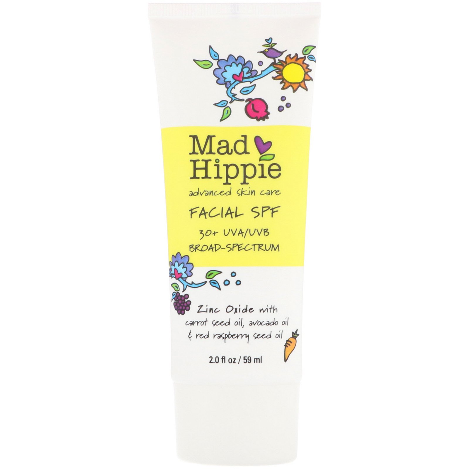 Mad Hippie Skin Care Products, Protetor Solar Facial de Amplo Espectro FPS 30+ UVA/UVB, 2,0 oz (59 g) - Imagem 3