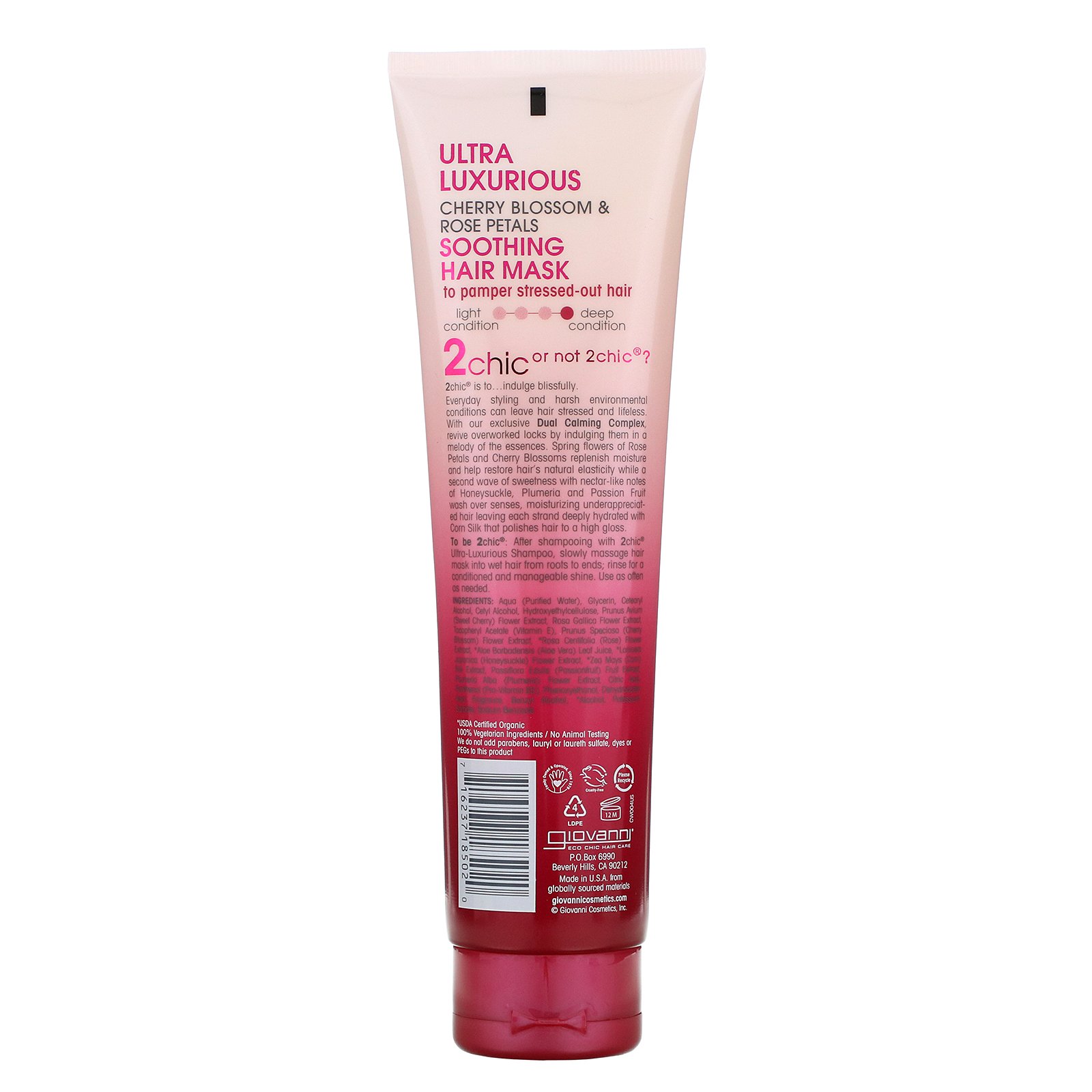 Giovanni, 2chic, Máscara Capilar Relaxante Ultraluxuosa, Flor de Cerejeira e Pétalas de Rosa, 150 ml (5,1 fl oz) - Imagem 2
