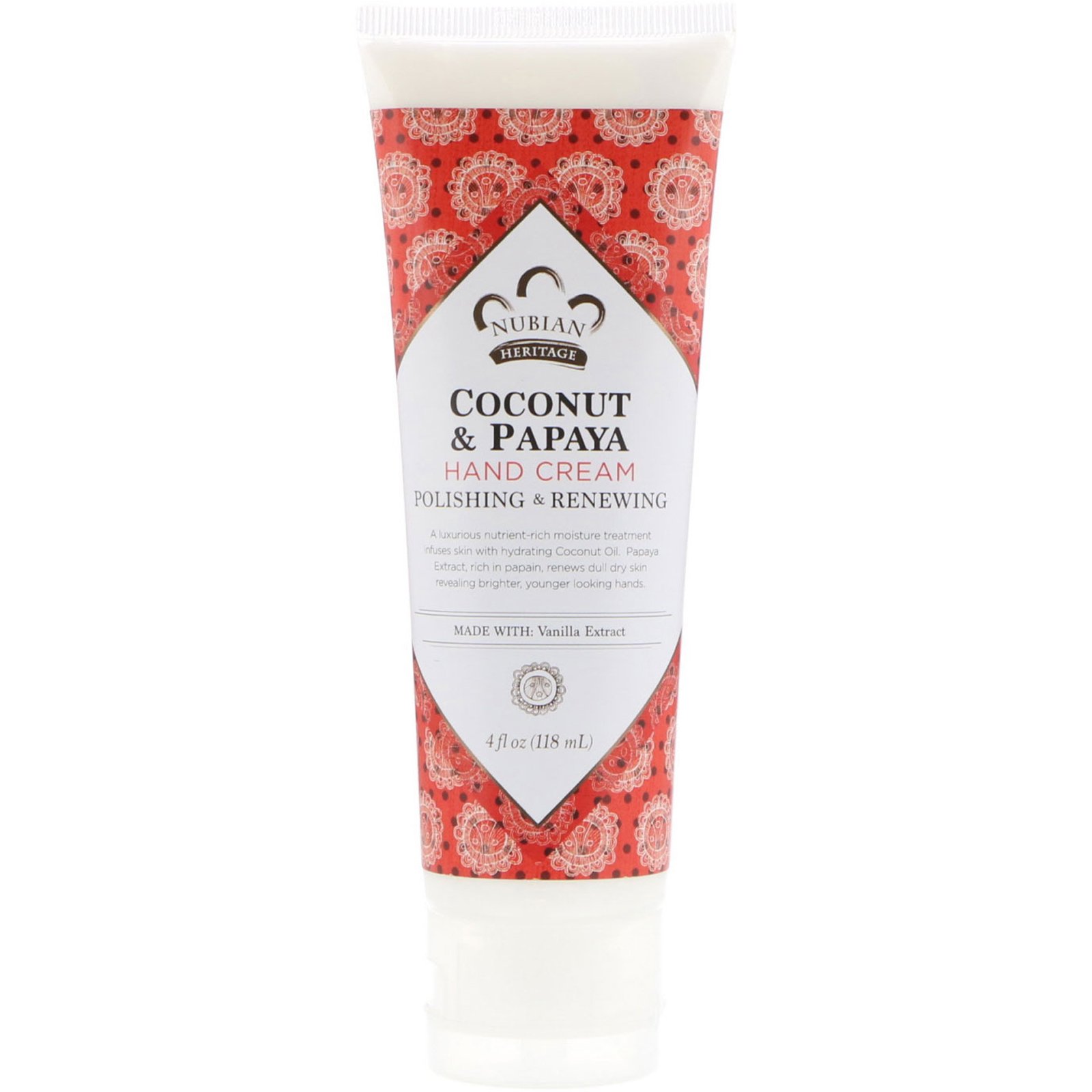 Nubian Heritage, Creme para as Mãos, Coco e Mamão-Papaia, 118 ml (4 fl oz)