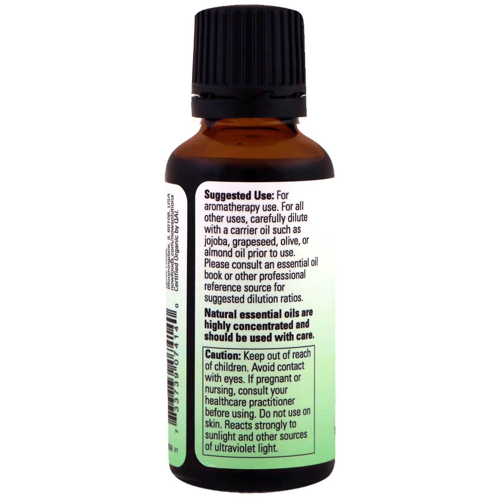 Now Foods, Óleos Essenciais Orgânicos, Bergamota, 1 fl oz (30 ml) - Imagem 3