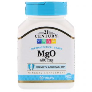 21st Century, MgO, Óxido de Magnésio, 400 mg, 90 Comprimidos
