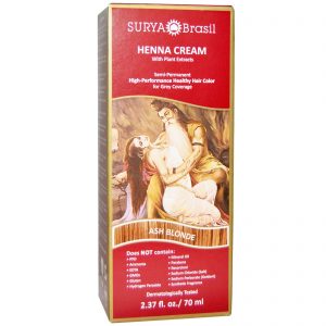 Surya Brasil, Creme de Henna, Tintura Capilar e Condicionador, Louro Cinza, 2,37 fl oz (70 ml)