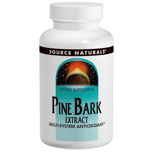 Source Naturals, Extrato de Casca de Pinheiro, 60 Comprimidos