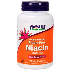 Now Foods, Niacina sem Rubor, Potência Dupla, 500 mg, 90 Cápsulas Vegetais