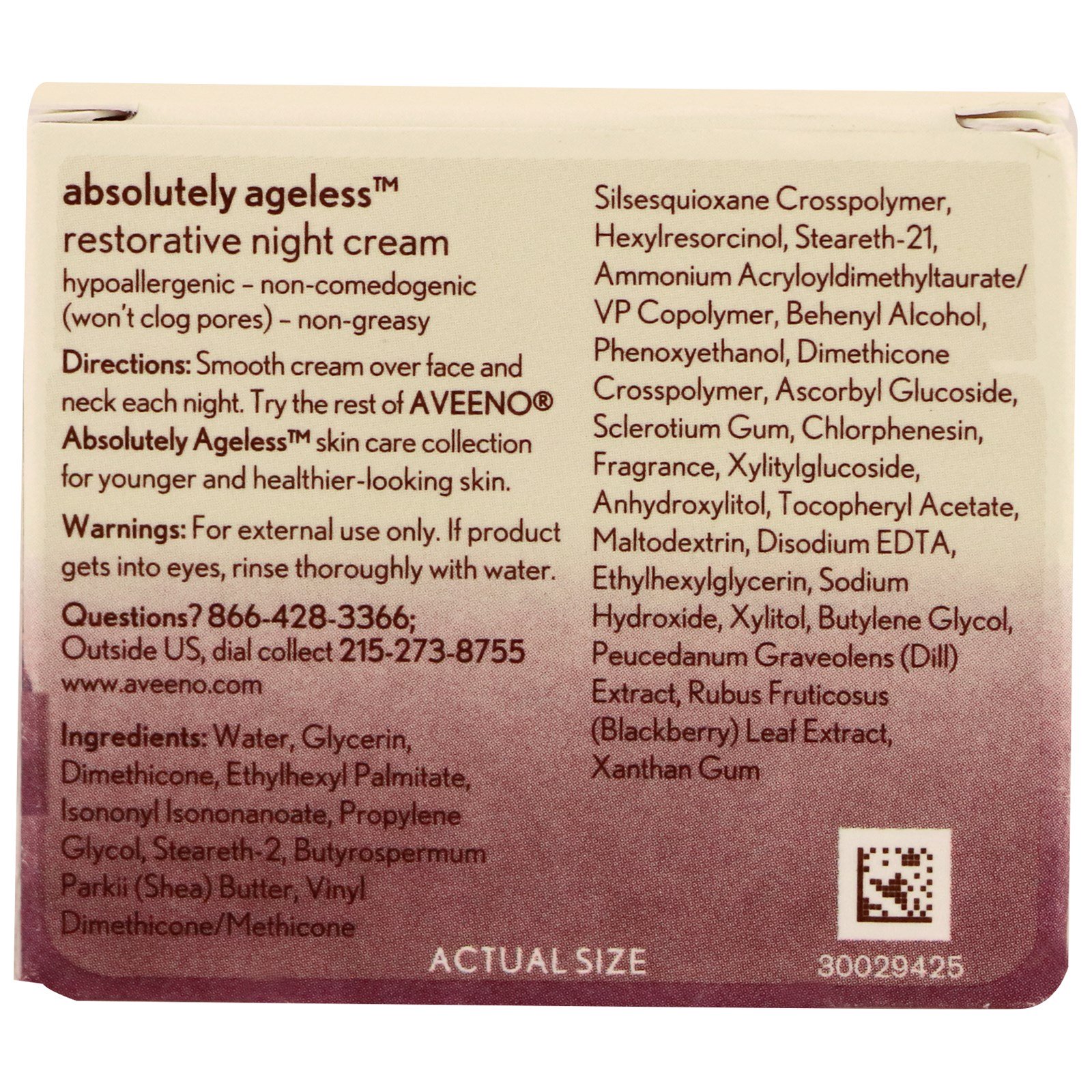 Aveeno, Absolutamente sem envelhecimento, Creme restaurador noturno, 1,7 oz (48 g) - Imagem 3