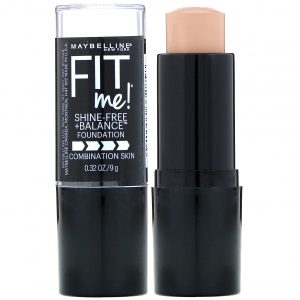 Maybelline, Fit Me, base em bastão Shine-Free + Balance, 120 Classic Ivory, 9 g