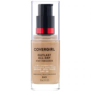 Covergirl, Outlast All-Day Stay Fabulous, Base 3 em 1, 845 Bege quente, 30 ml