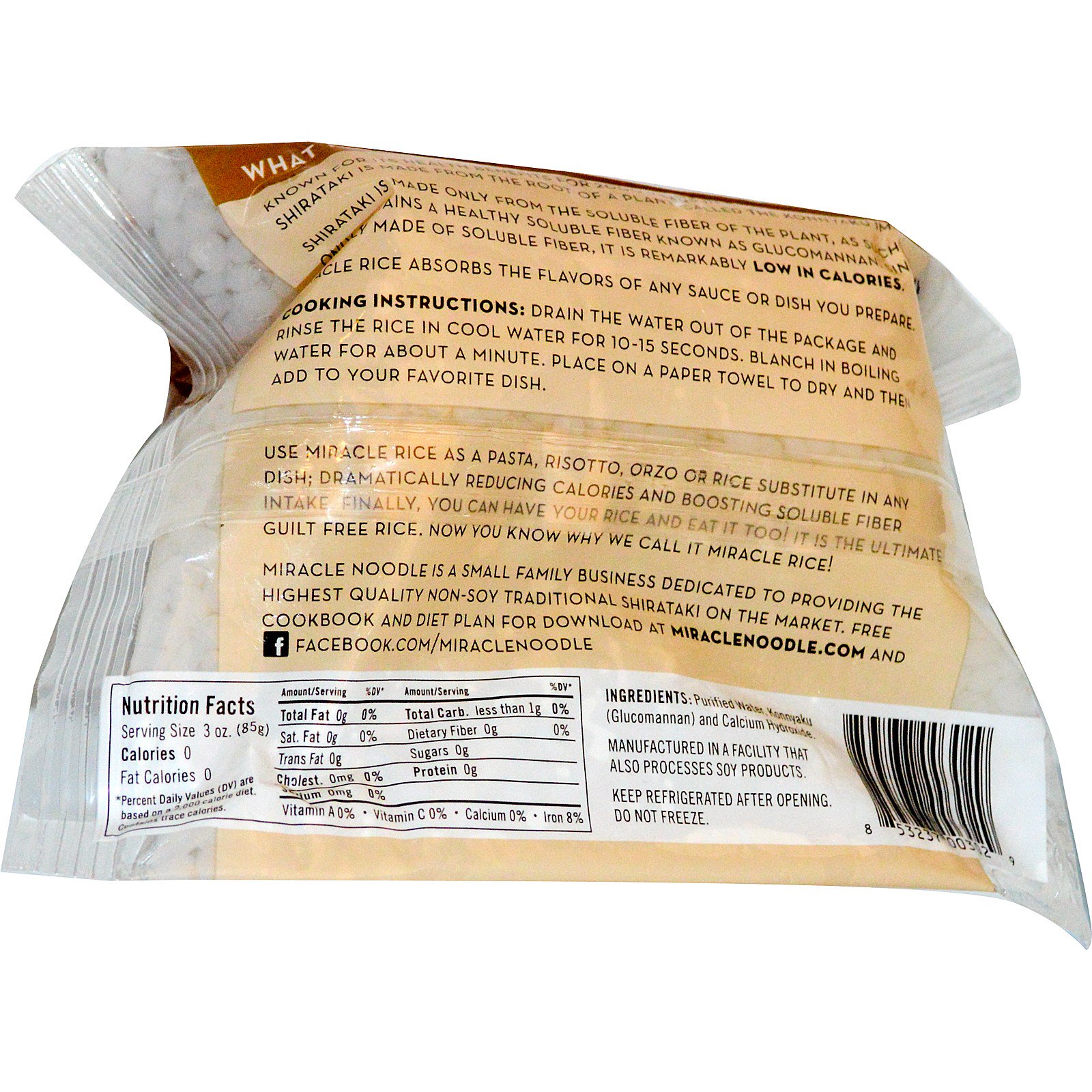 Miracle Noodle, Miracle Rice, 227 g (8 oz) - Imagem 2