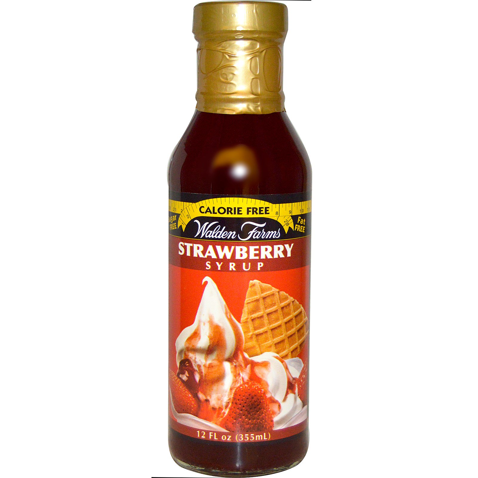 Walden Farms, Xarope de morango, 12 fl oz (355 ml)