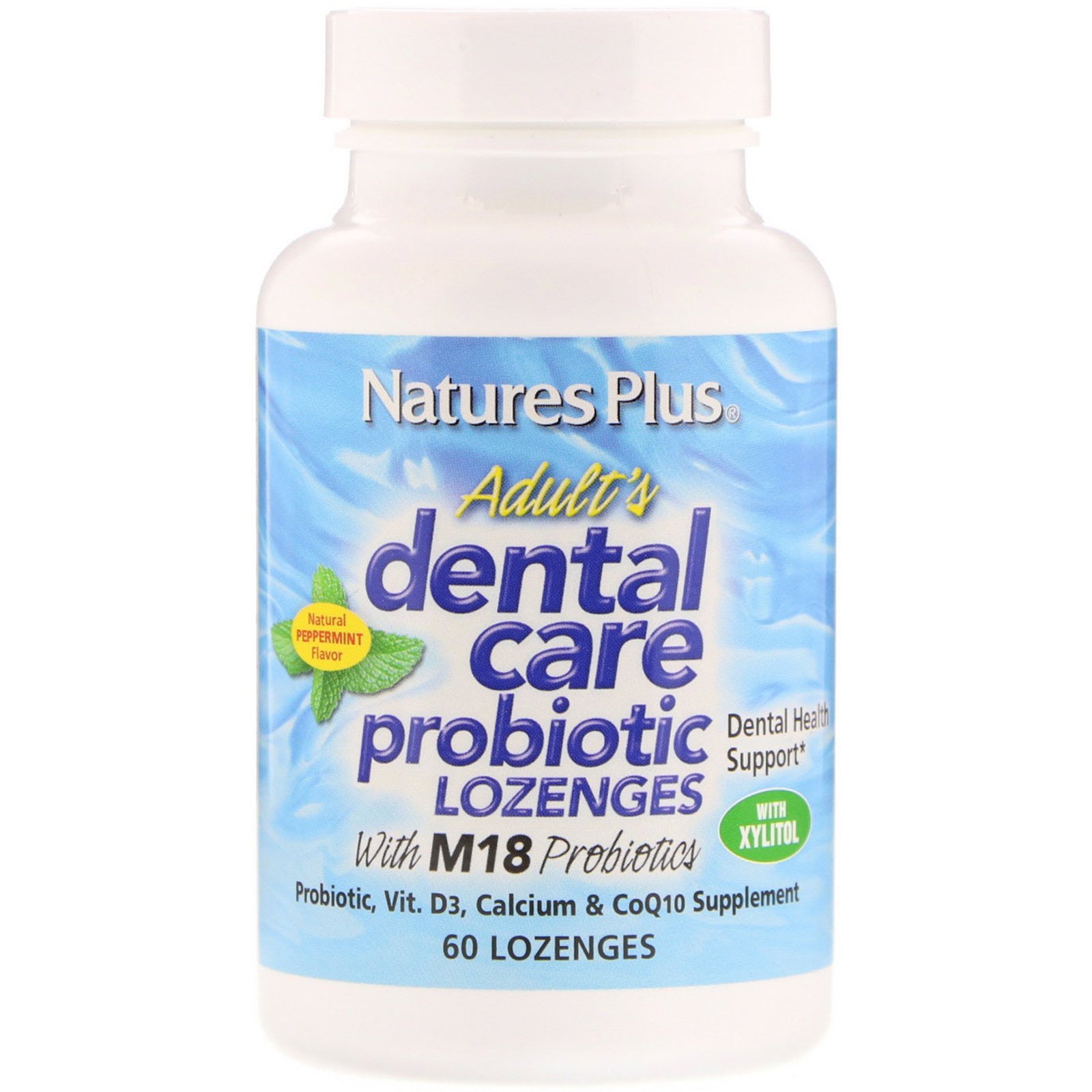 Nature's Plus, Probiótico de Cuidados com a Dentição para Adultos, Sabor Natural de Hortelã-Pimenta, 60 Pastilhas - Imagem 3